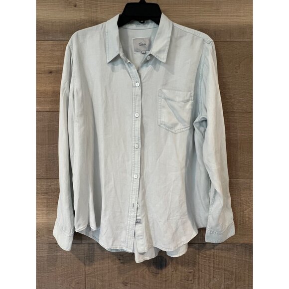 NWOT Rails Ingrid Raw Button Down Top in Light Vintage SIZE L - Picture 3 of 7